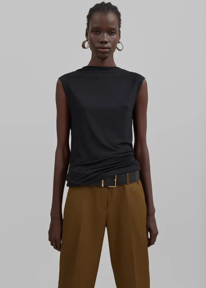 The Frankie Shop Tops Salma Drop Back Blouse 8211 Black 8211 Women