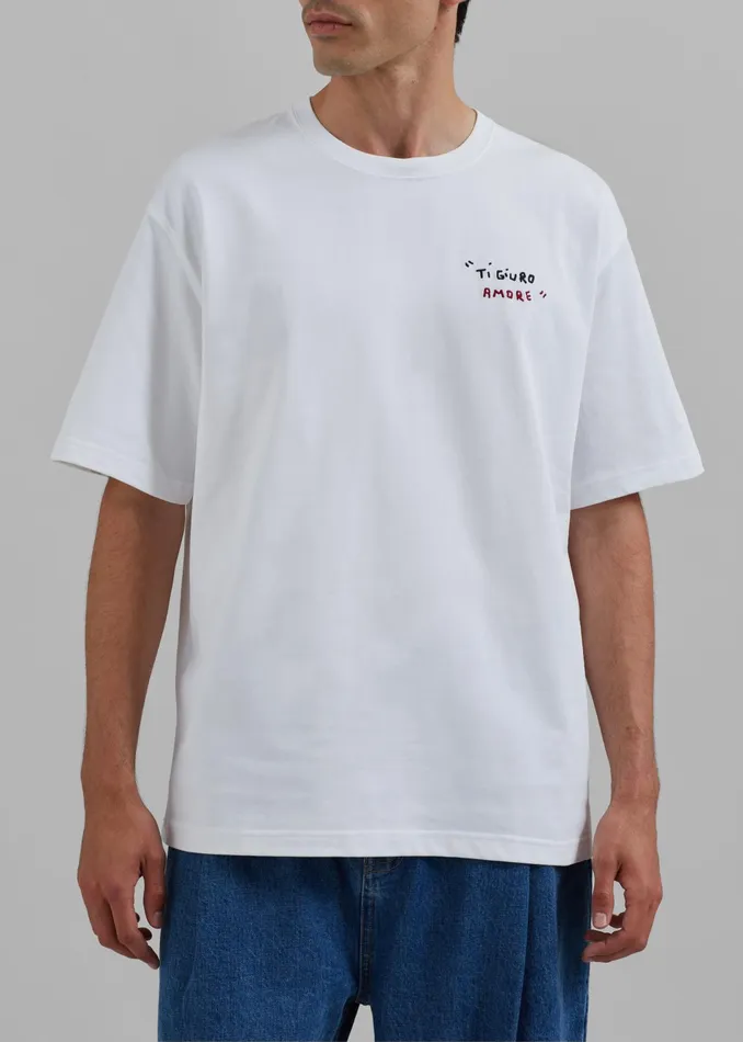 The Frankie Shop Tops Samse Samse Sagiotto TShirt 8211 White Ti Giuro 8211 Men