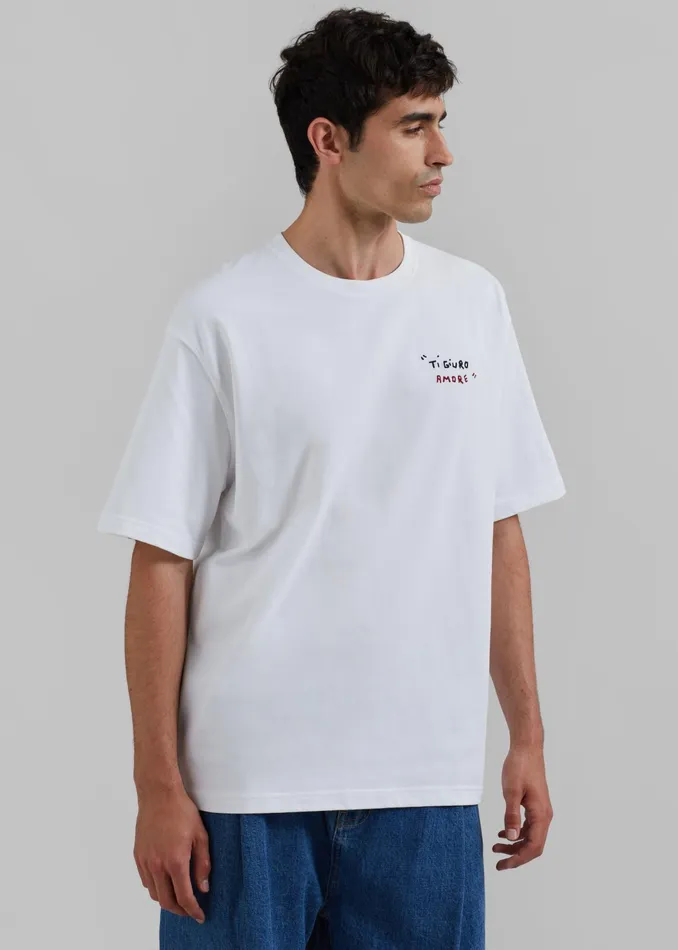 The Frankie Shop Tops Samse Samse Sagiotto TShirt 8211 White Ti Giuro 8211 Men