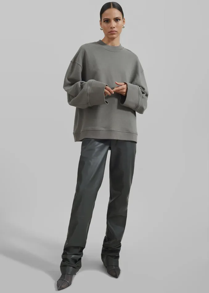 The Frankie Shop Tops Talia Sweatshirt 8211 Light Khaki 8211 Women