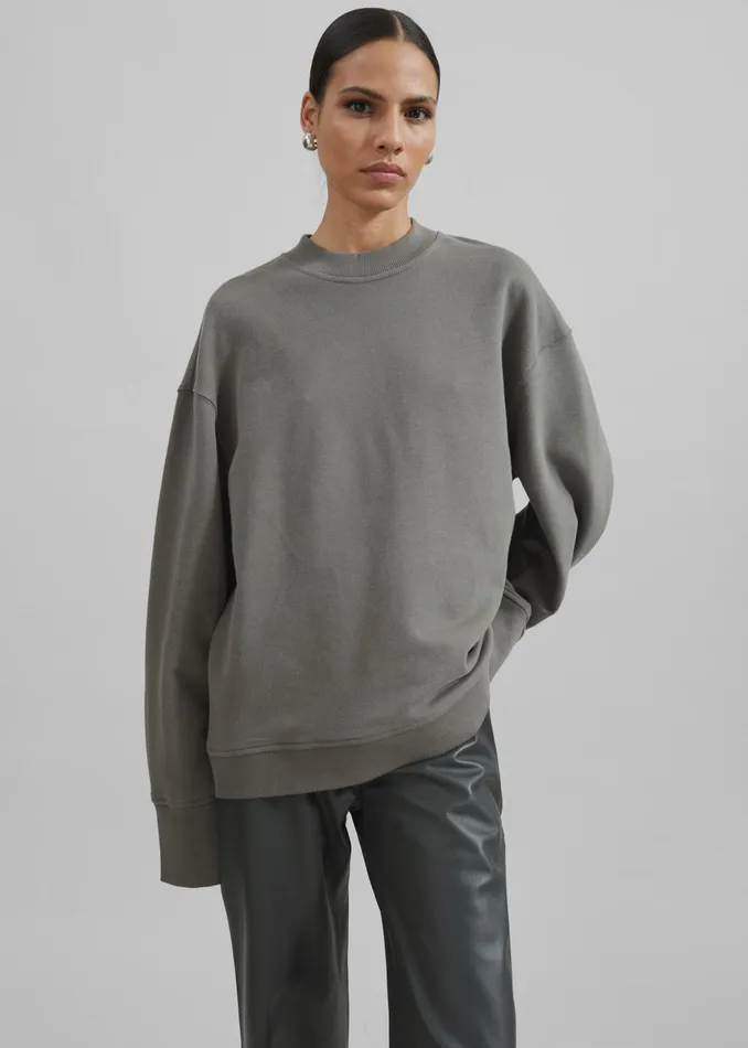 The Frankie Shop Tops Talia Sweatshirt 8211 Light Khaki 8211 Women