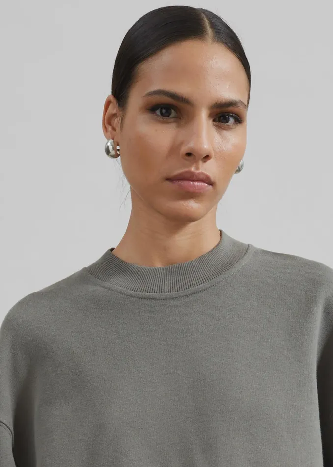 The Frankie Shop Tops Talia Sweatshirt 8211 Light Khaki 8211 Women