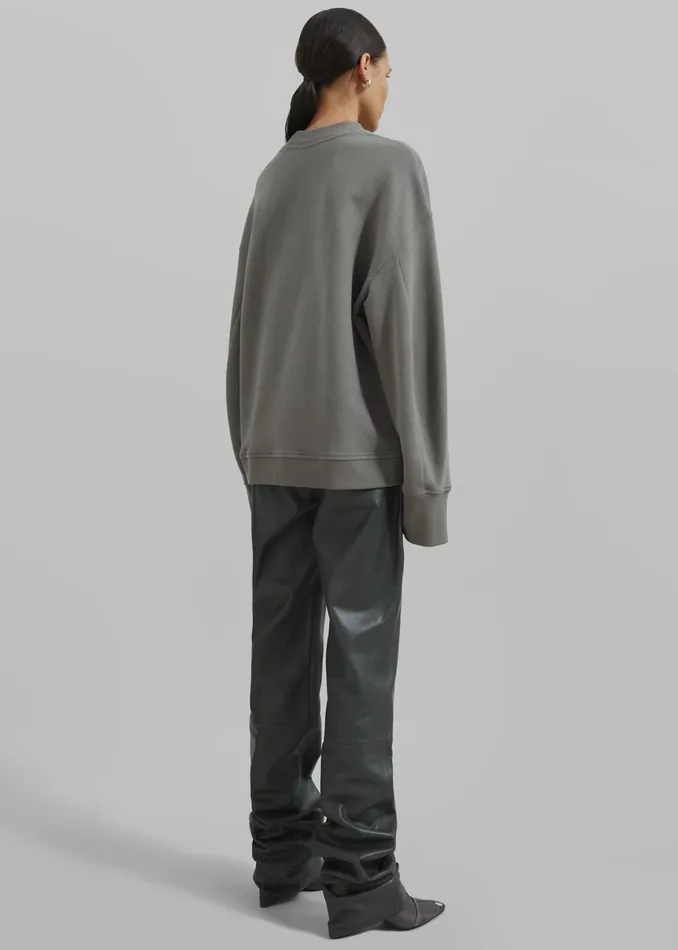 The Frankie Shop Tops Talia Sweatshirt 8211 Light Khaki 8211 Women