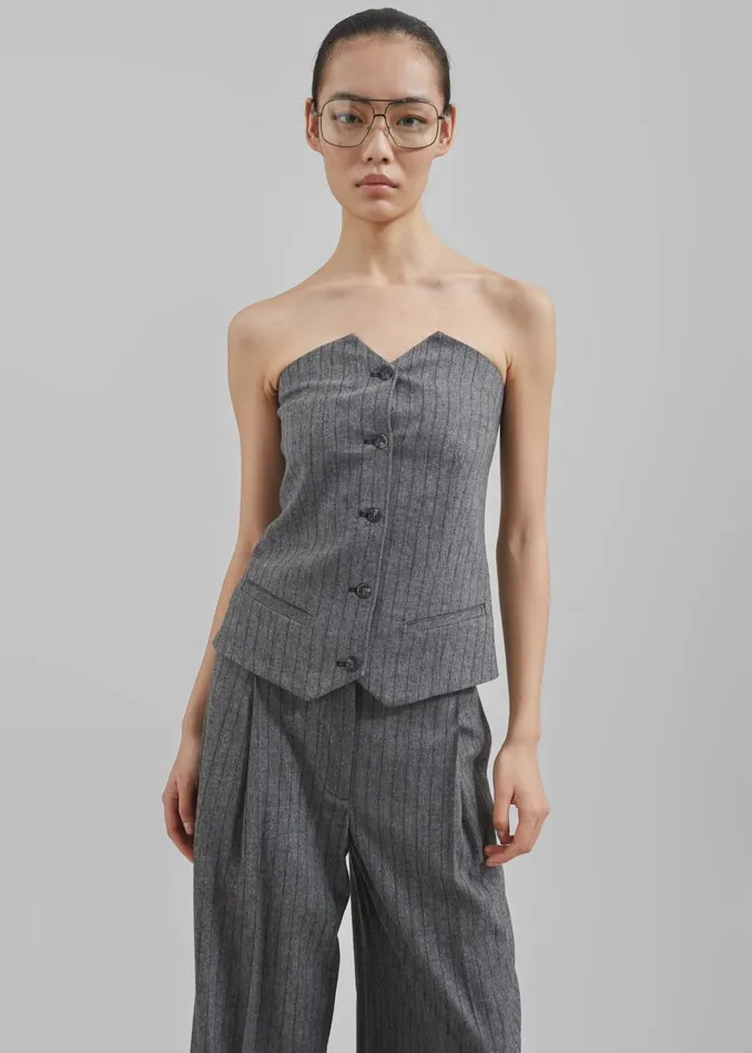 The Frankie Shop Tops The Garment Tilda Tube Top 8211 GreyBlack Stripe 8211 Women