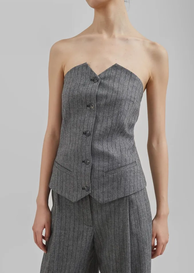 The Frankie Shop Tops The Garment Tilda Tube Top 8211 GreyBlack Stripe 8211 Women
