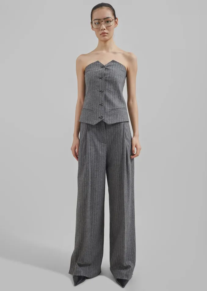 The Frankie Shop Tops The Garment Tilda Tube Top 8211 GreyBlack Stripe 8211 Women