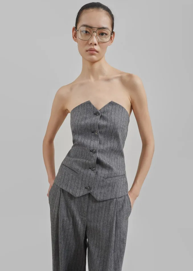 The Frankie Shop Tops The Garment Tilda Tube Top 8211 GreyBlack Stripe 8211 Women