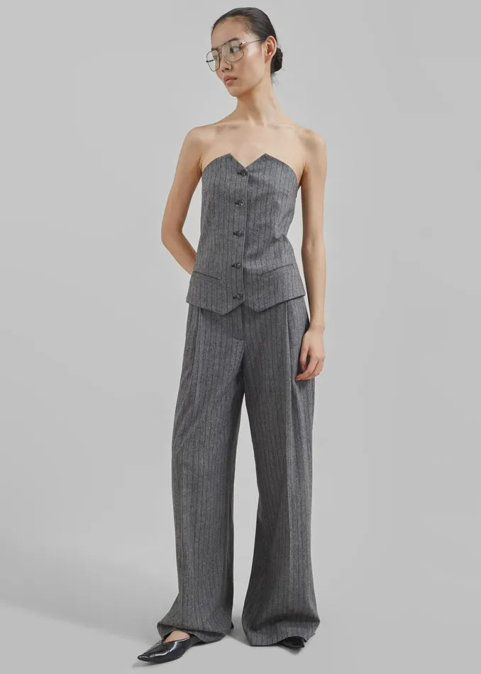 The Frankie Shop Tops The Garment Tilda Tube Top 8211 GreyBlack Stripe 8211 Women