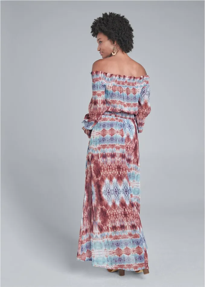 Tie Dye Highlow Romper Light Blue Multi Women VENUS Casual Jumpsuits and Rompers