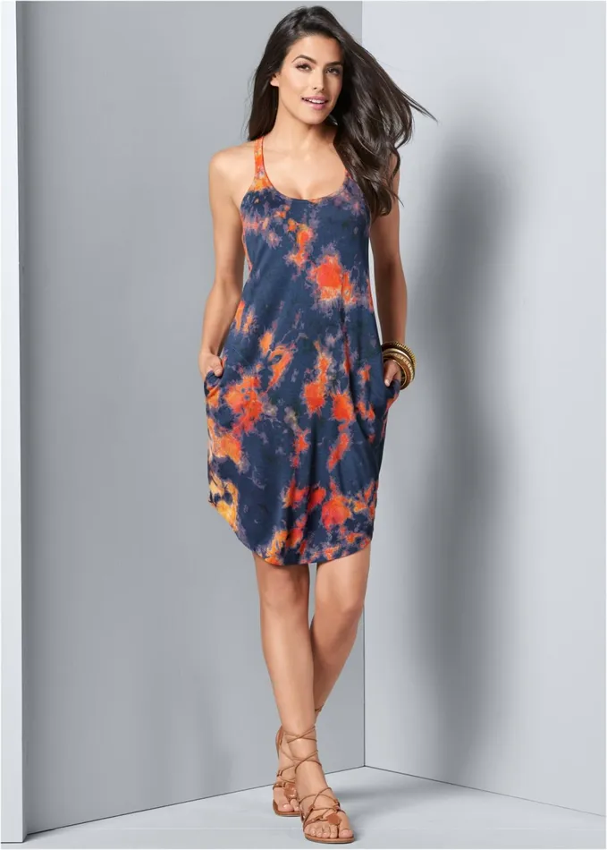 TIE DYE TANK DRESS Blue Multi Women VENUS Sundresses