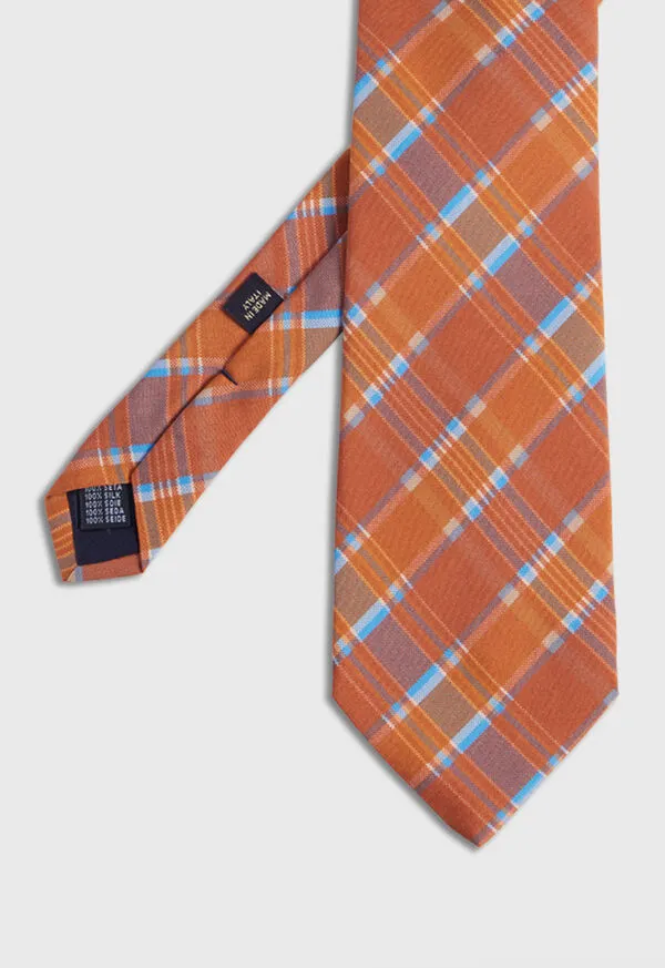 Ties Paulstuart Mens Printed Silk Plaid Tie Plum