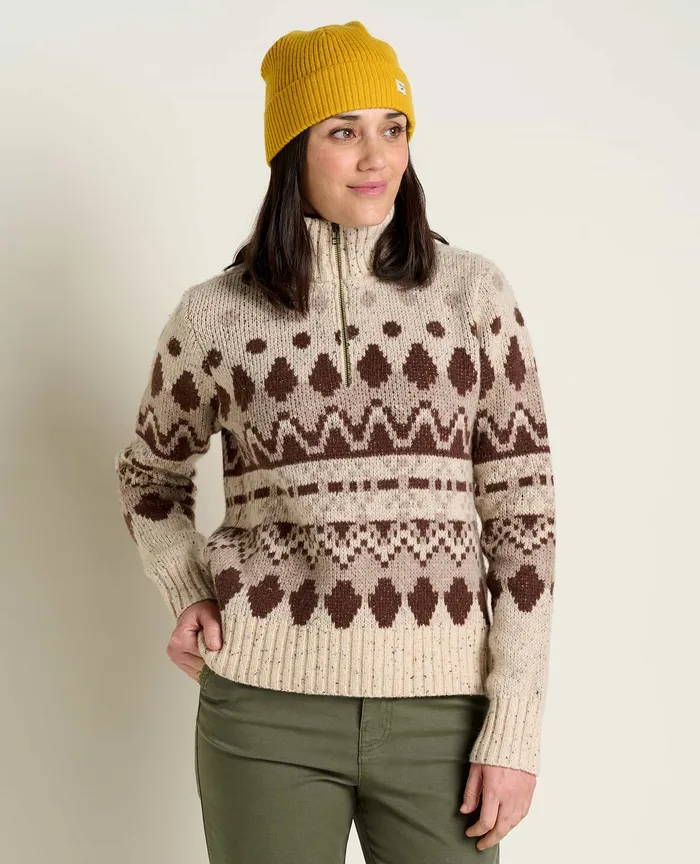 ToadandCo Sweaters Women8217s Women8217s Wilde Quarter Zip Sweater Dark Roast