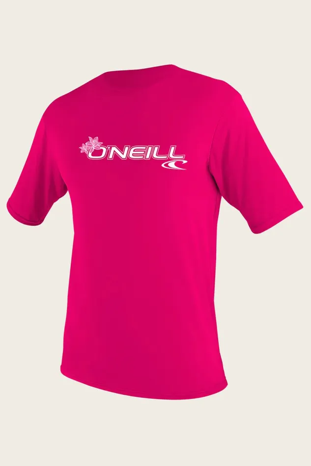 TODDLER BASIC SKINS 50 SS SUN SHIRT Fox Pink Kids O039NEILL Youth Wetsuits