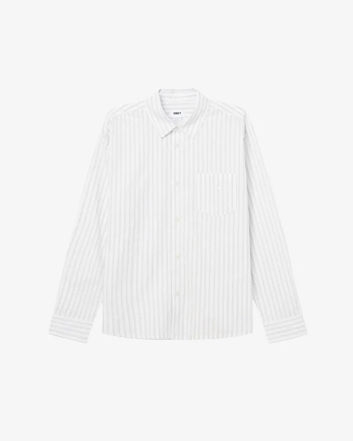 TOPS OBEY Clothing Men FRANKLIN SHIRT White Multi