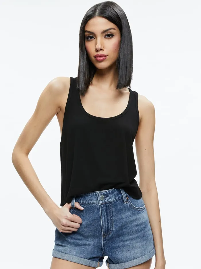Tops Women Alice Olivia Avril Boxy Tank Black