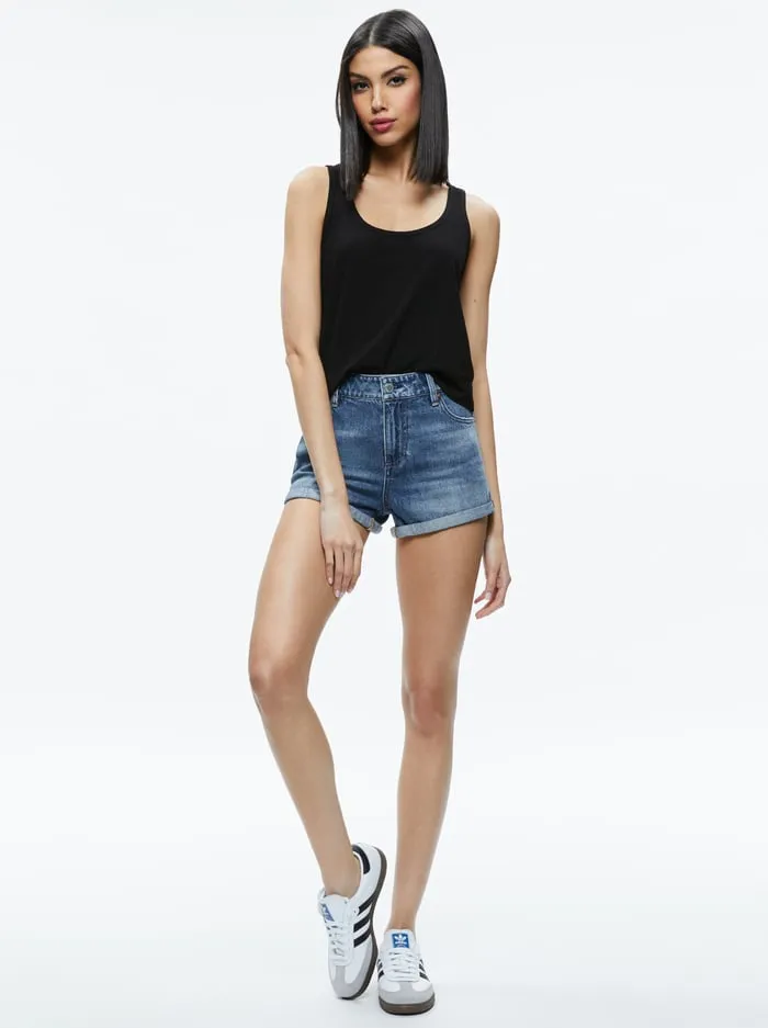 Tops Women Alice Olivia Avril Boxy Tank Black