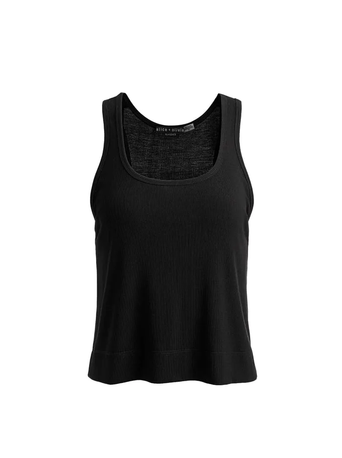 Tops Women Alice Olivia Avril Boxy Tank Black