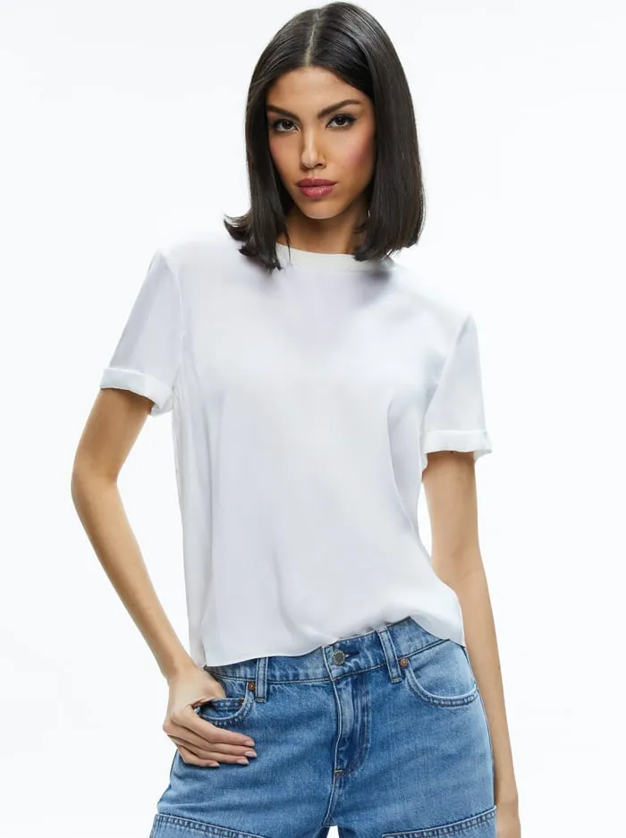 Tops Women Alice Olivia Braden Relaxed Tee Off White