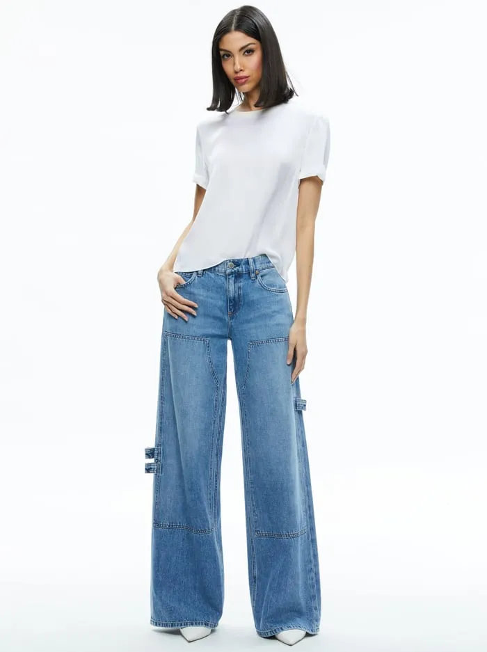 Tops Women Alice Olivia Braden Relaxed Tee Off White