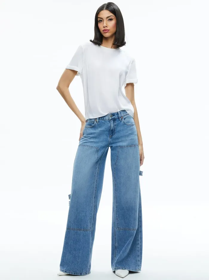 Tops Women Alice Olivia Braden Relaxed Tee Off White