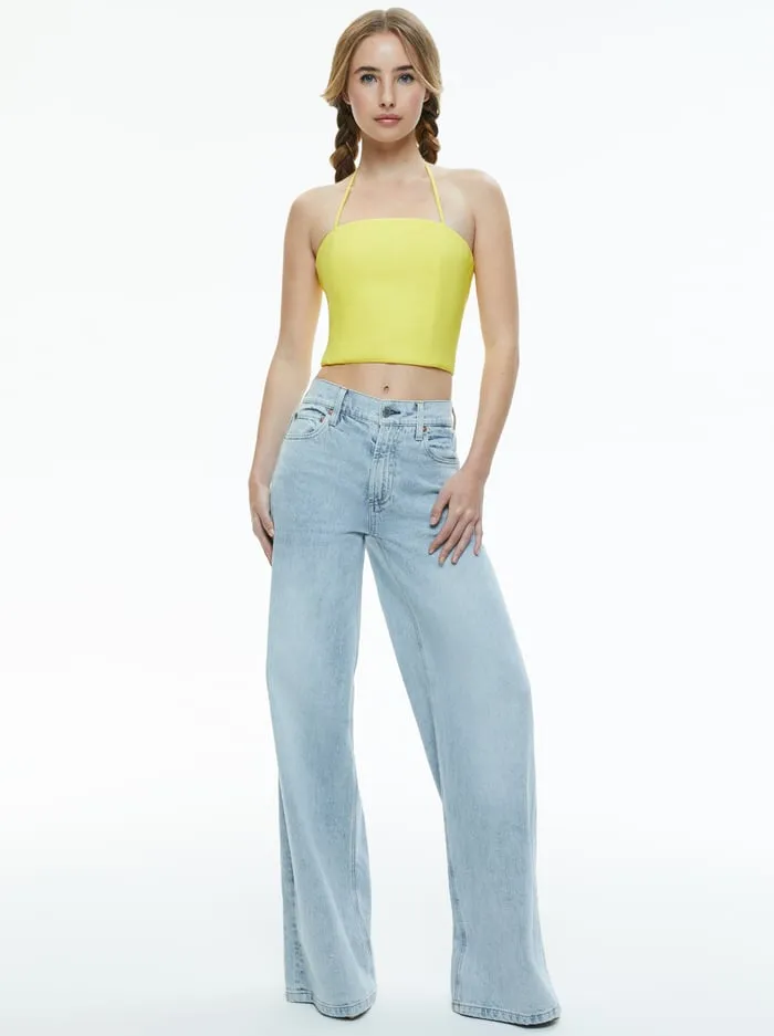 Tops Women Alice Olivia Ceresi Halter Bandeau Top Happy Yellow