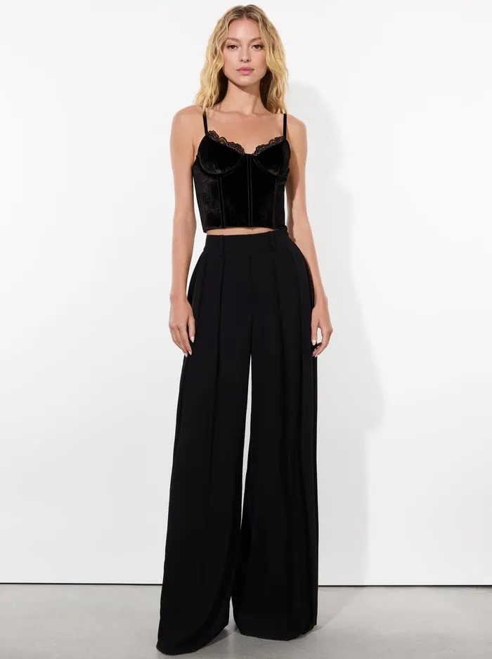 Tops Women Alice Olivia Denna Velvet Corset Black