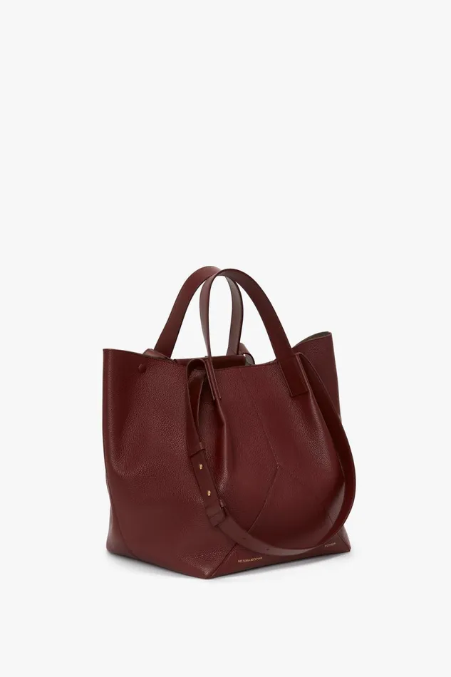 Tote Bags Women Victoria Beckham W11 Medium Tote In Burgundy Leather