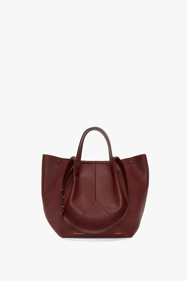 Tote Bags Women Victoria Beckham W11 Medium Tote In Burgundy Leather