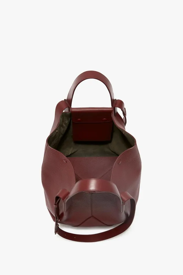 Tote Bags Women Victoria Beckham W11 Medium Tote In Burgundy Leather