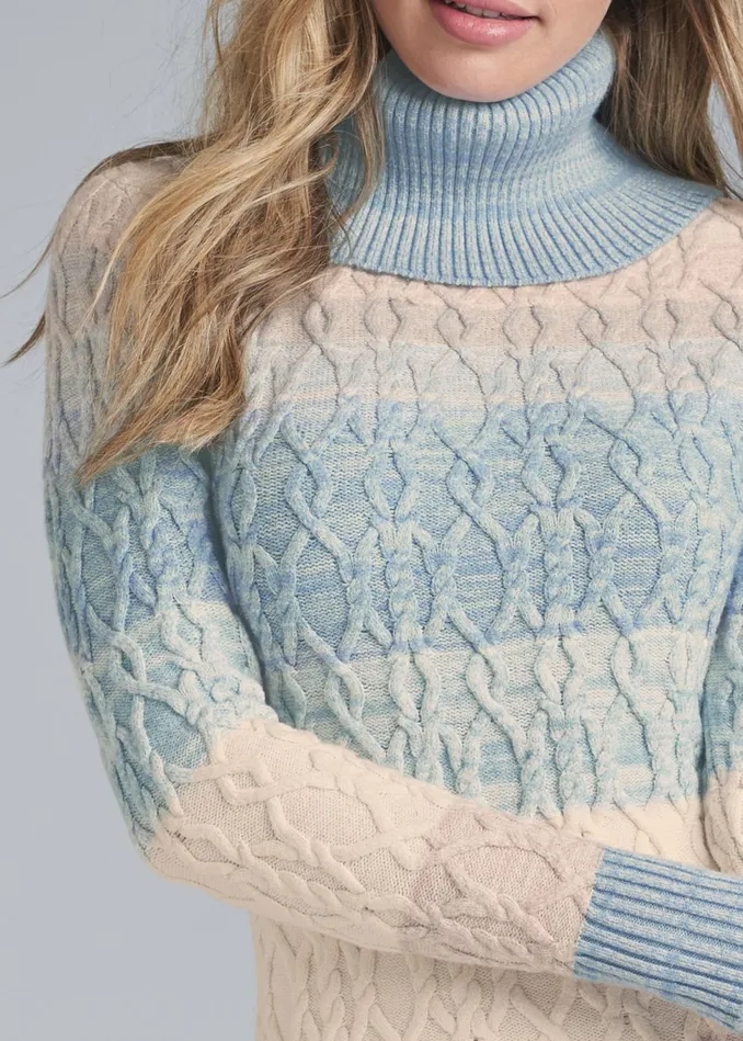 Turtleneck Sweater Dress Blue Multi Women VENUS Sweater Dresses