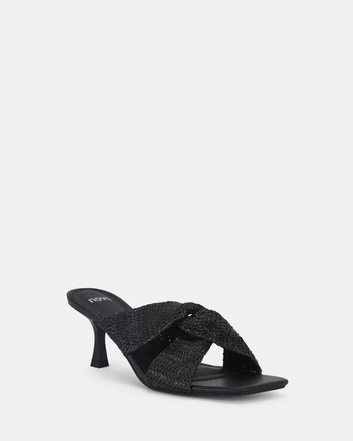 URBINOS BLACK Open Toe Heels Party NOVO Shoes Women