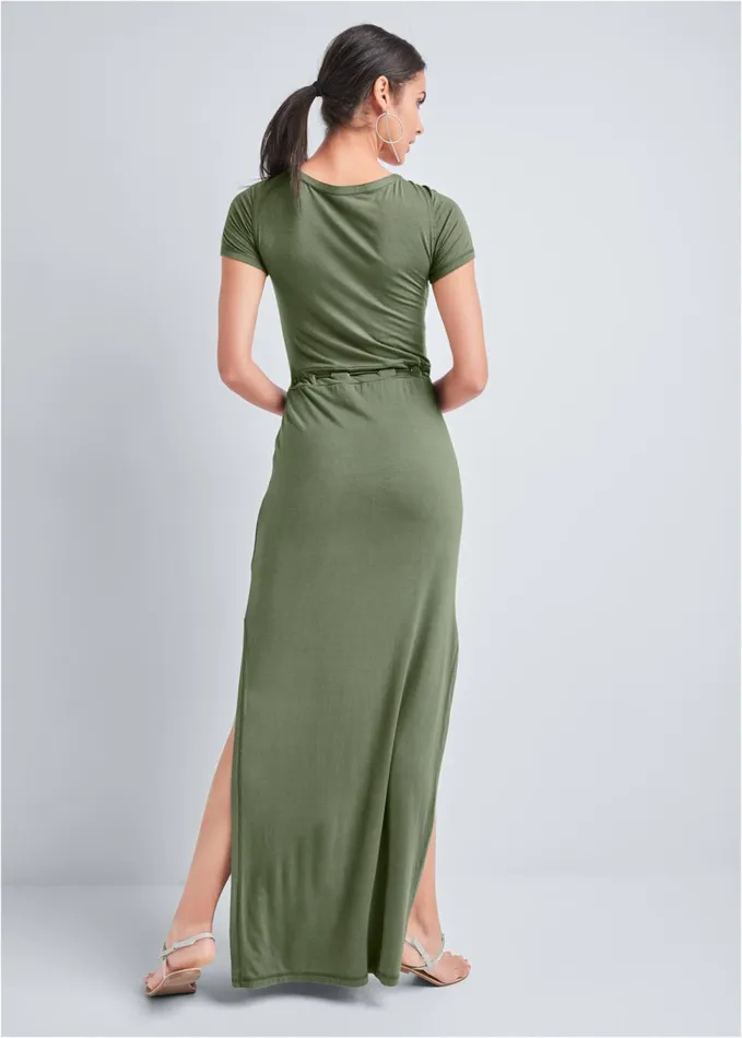 Utility LaceUp Maxi Dress Olive Women VENUS Maxi Dresses