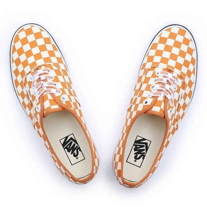 Vans Classics Men Check Authentic Shoes White Orange