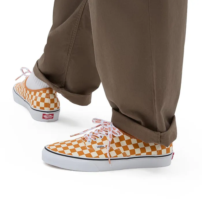 Vans Classics Men Check Authentic Shoes White Orange