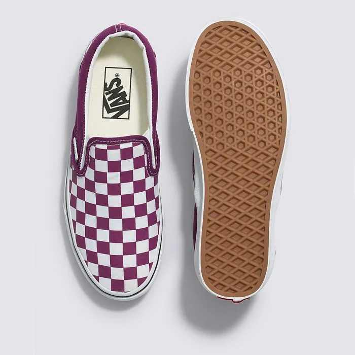 Vans Classics Men Checkerboard Color Theory Classic SlipOn Shoes Purple