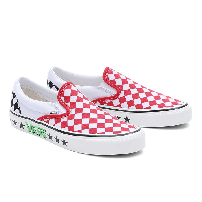 Vans Classics Women Diamond Check Classic SlipOn 98 DX Shoes Red