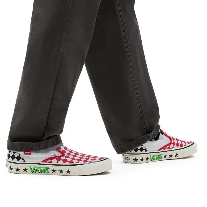 Vans Classics Women Diamond Check Classic SlipOn 98 DX Shoes Red