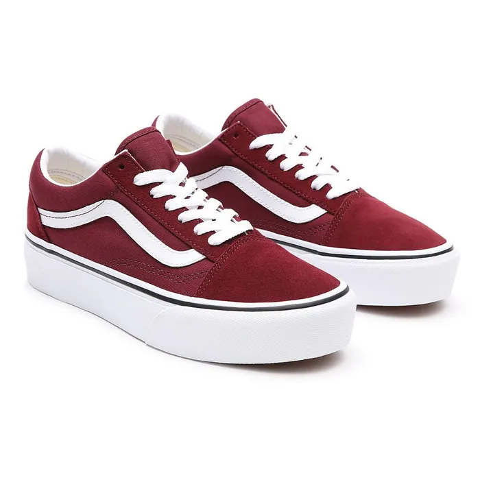 Vans Classics Women Platform Old Skool Shoes Red