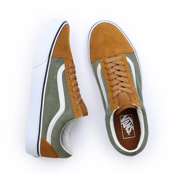 Vans Lowtop Shoes Men Old Skool Shoes Green Brown