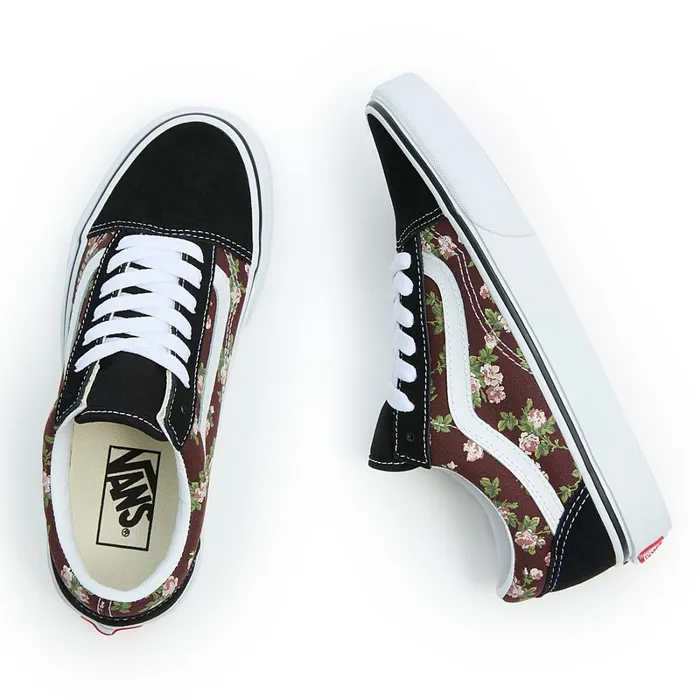Vans Lowtop Shoes Women Old Skool Wallflower Floral Shoes Brown
