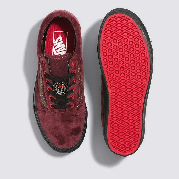 Vans Platform Shoes Women Disney X Old Skool Stackform Shoes Red