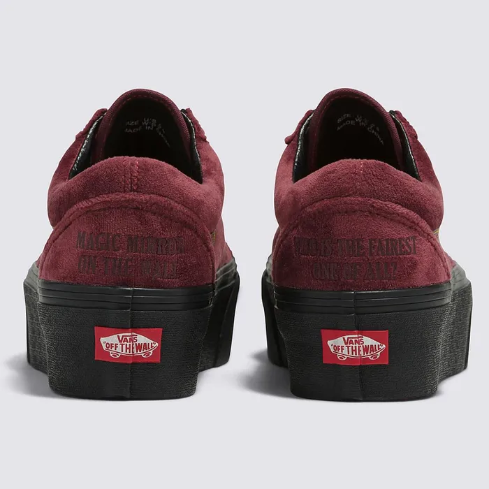 Vans Platform Shoes Women Disney X Old Skool Stackform Shoes Red