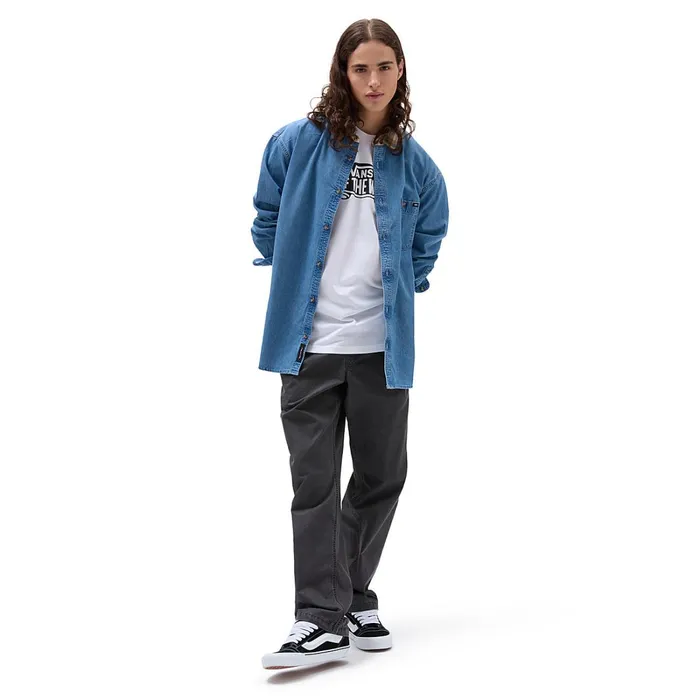 Vans Shirts Men Deerfiel Long Sleeve Shirt Blue