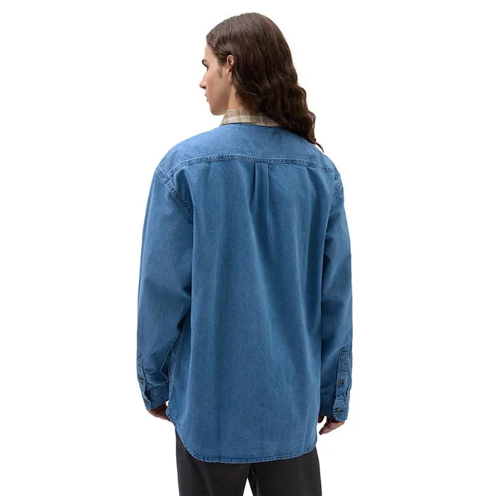 Vans Shirts Men Deerfiel Long Sleeve Shirt Blue