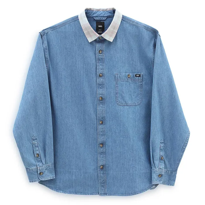 Vans Shirts Men Deerfiel Long Sleeve Shirt Blue