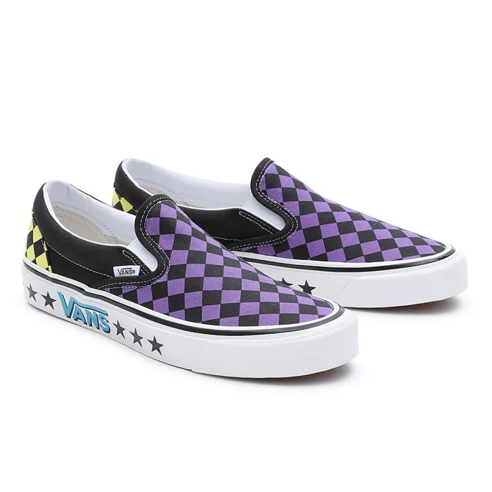 Vans Slipon Shoes Men Diamond Check Classic SlipOn 98 DX Shoes Purple