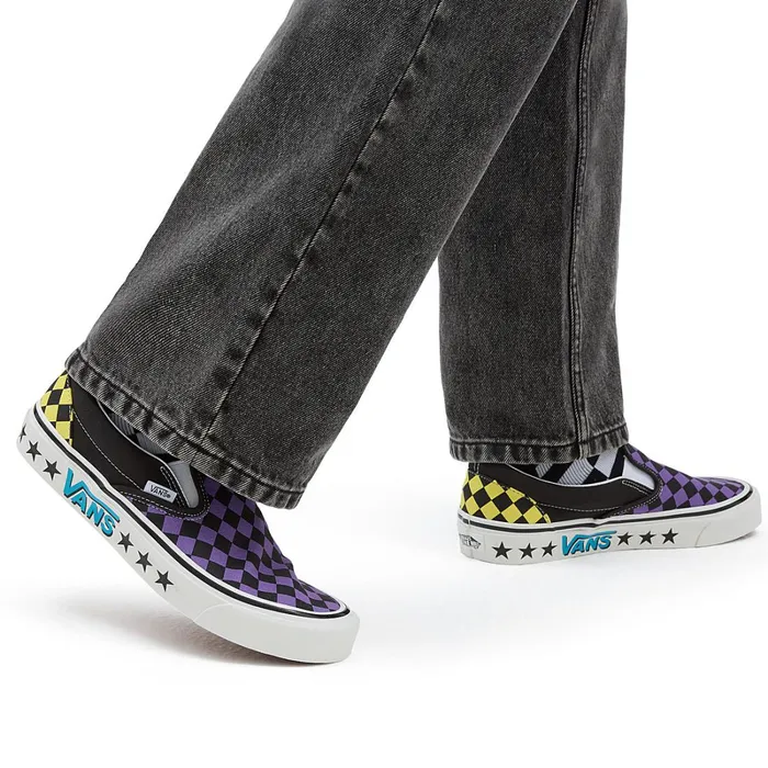 Vans Slipon Shoes Men Diamond Check Classic SlipOn 98 DX Shoes Purple