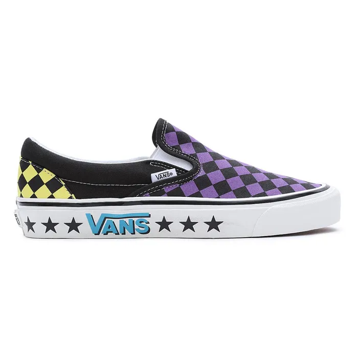 Vans Slipon Shoes Men Diamond Check Classic SlipOn 98 DX Shoes Purple