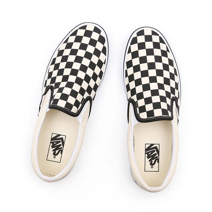 Vans Slipon Shoes Women Checkerboard Classic SlipOn Shoes Black White