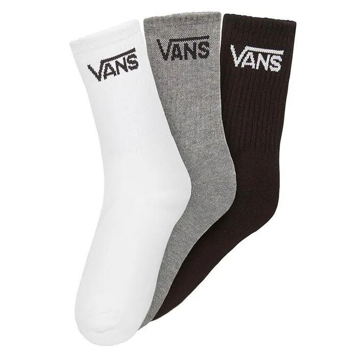 Vans Socks Kids Classic Crew 3 Pairs 814 Years Black Grey